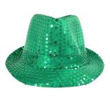 Green LED Fedora with 14 White Lights (Each)
