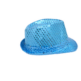 Turquoise LED Fedora with 14 White Lights (Each)