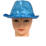 Turquoise LED Fedora with 14 White Lights (Each)