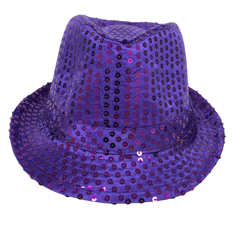 Purple Sequin Fedora (Each)