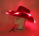 LED Red Cowgirl Hat with 8 Red Lights (Each)