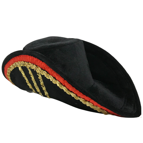 Black Napoleon Hat with Plume (Each)