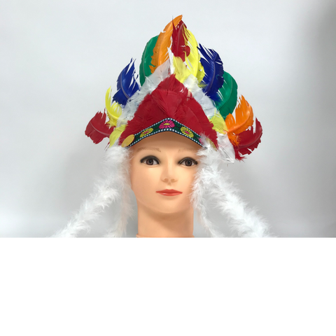 Mardi Gras Feather Hat/Wig