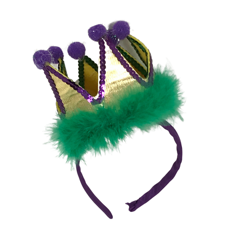 Purple, Green and Gold Crown Head Bopper (Each)