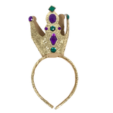 Gold Glittered Crown With Purple, Green and Clear Stones (Each)