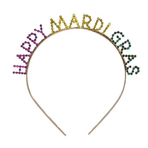 Happy Mardi Gras Rhinestone Headband (Each)