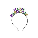 Happy Mardi Gras Glitter Headband (Each)