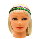 Green, Gold, and Purple Sequin Headband (Pack of 6)