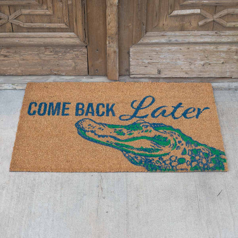 Come Back Later Coir Doormat Natural/Royal/Green 30"x18" (Each)