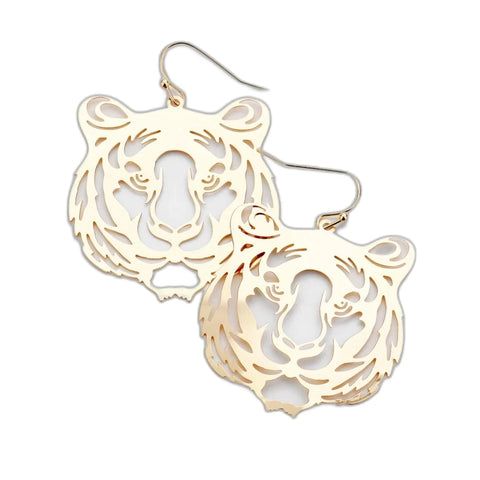 Tiger Cutout Earrings (Pair)