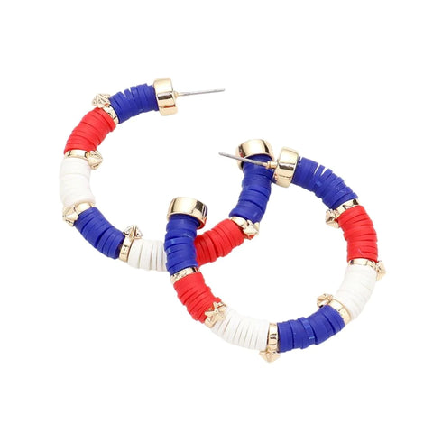 Patriotic Hoop Earrings (Pair)