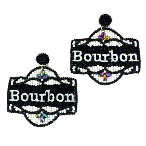 Bourbon Street Sign Seed Bead Earrings (Pair)