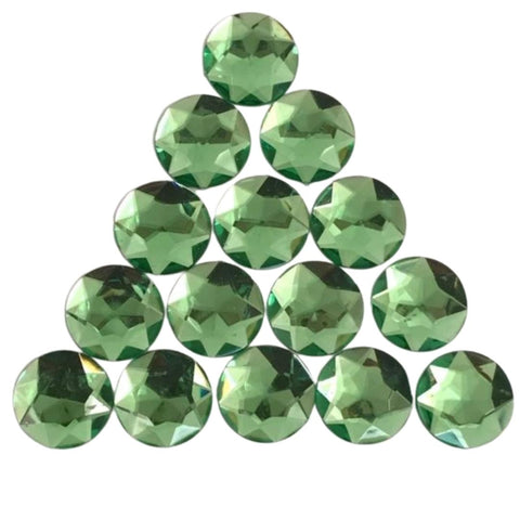 26mm Round Plastic Stones - Light Green (Gross)