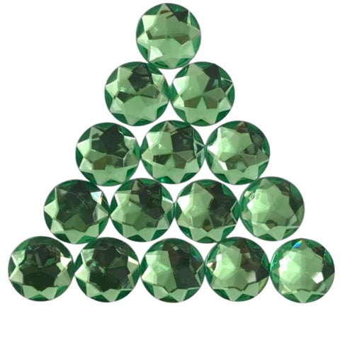 30mm Round Plastic Stones - Light Green (Gross)