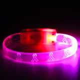 LED Pink Bracelet with Ribbon (Each)