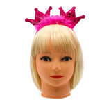 LED Pink 2 Crowns with Fur and Sequins Headband (Each)