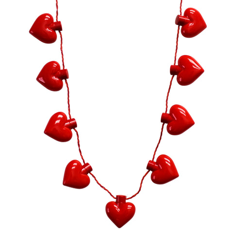 LED Jumbo Red Heart Necklace with 9 Hearts (Each)