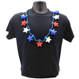 LED Red, White and Blue Star Necklace with 13 Stars (Each)