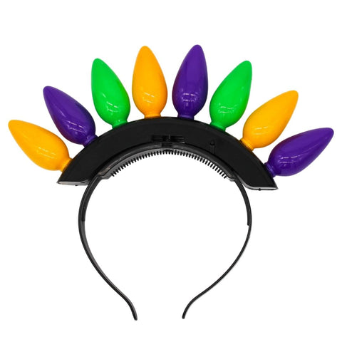 LED Purple, Green and Gold Mohawk Headband (Each)