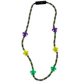 LED Fleur de Lis on Purple, Green and Gold Necklace (Each)