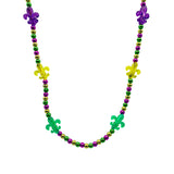 LED Fleur de Lis on Purple, Green and Gold Necklace (Each)
