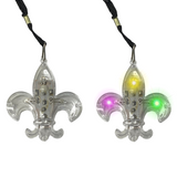 LED Fleur de Lis with Purple, Green and Yellow Lights on Lanyard (Each)