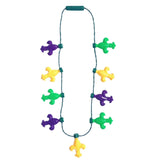 LED Purple, Green and Yellow Fleur de Lis Necklace (Each)