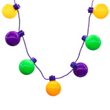 LED Purple, Green and Yellow Light Bulb Necklace with 9 Balls (Each)