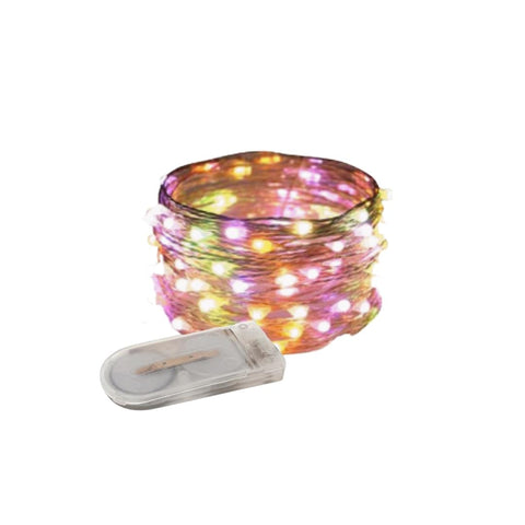 6' Purple, Green, Yellow LED Battery Operated Fairy Lights (Each)