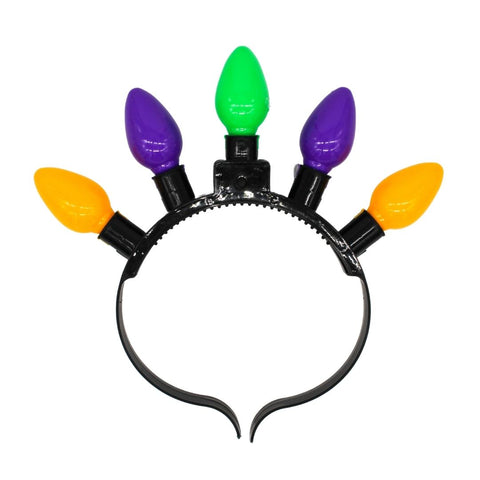 Purple, Green, & Yellow LED Bulb Light-Up Headband (Each)