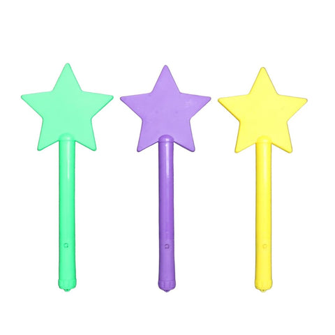 15" LED Star Wand - Assorted Purple, Green, Yellow (Each)