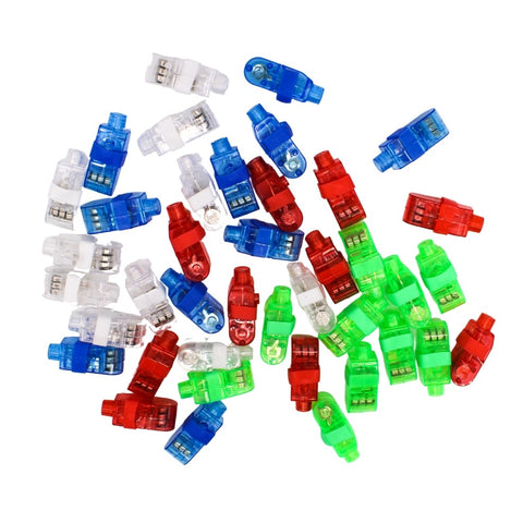 Red, White, Blue, and Green LED Finger Lights - Assorted (Pack of 40)