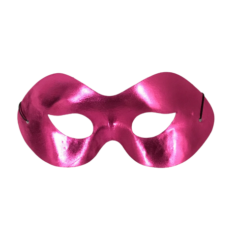Metallic Hot Pink Masquerade Mask with Elastic Band (Each)