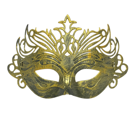 Gold Ornate Masquerade Mask with Ribbon Tie (Each)