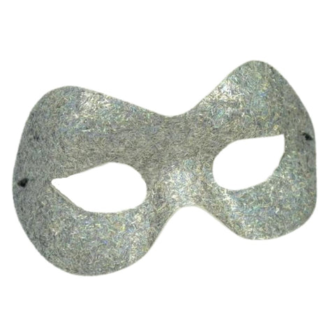 Silver Metallic Glittered Mask with Elastic Band (Each)