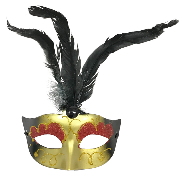 Feathered Party Mask - Plumed Venetian Mask