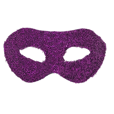 Purple Hard Plastic Crinkle Mask with Ribbon Tie (Each)