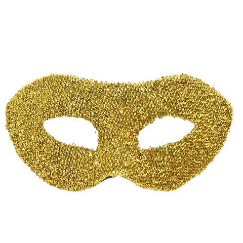 Yellow Hard Plastic Crinkle Mask with Ribbon Tie (Each)