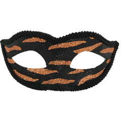 Black and Gold Tiger Stripe Glitter Mask (Each)