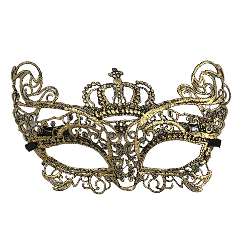 Metallic Gold Mask with Crown (Each)