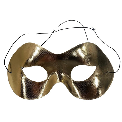 Shiny Gold Masquerade Mask with Elastic Band (Each)