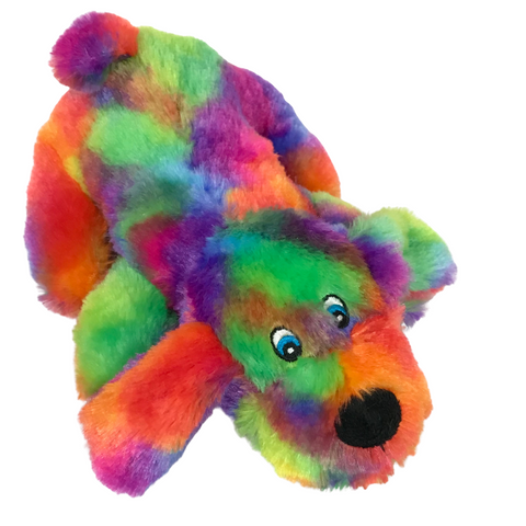 9" Rainbow Lying Dog Plush (Each)