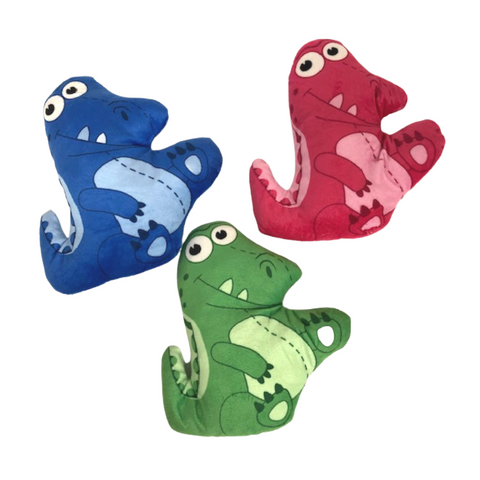 8" Alligator Print Plush - Assorted Blue, Green and Pink (Each)