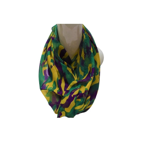 72" Purple, Green and Yellow Camouflage Scarf (Each)