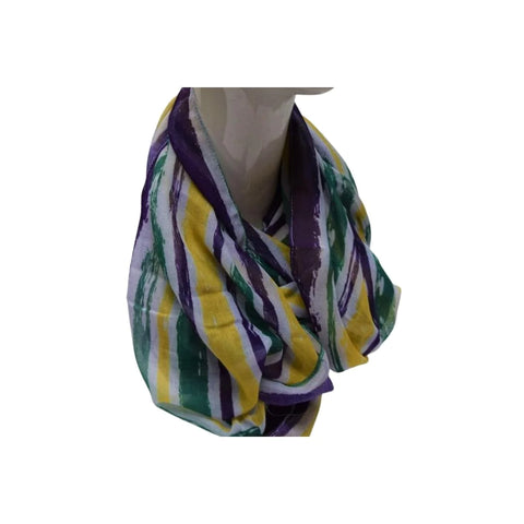 72" Purple, Green and Yellow Stripes on Scarf (Each)