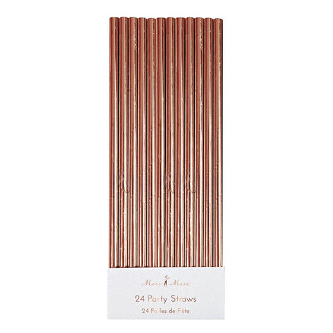 Rose Gold Foil Party Straws (Pack of 24)