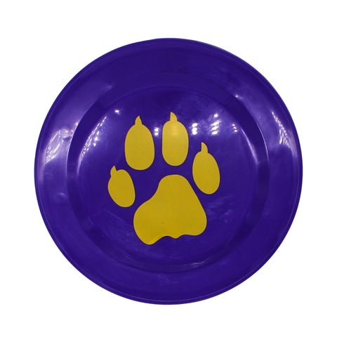 Purple and Gold Frisbee with Tiger Paw Imprint 7" (Dozen)