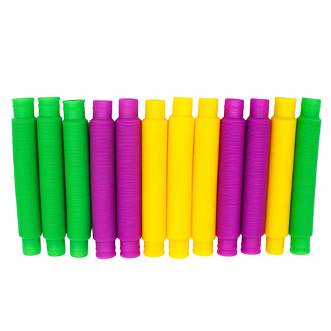 Pop Tubes - Purple, Green, and Yellow (Dozen)