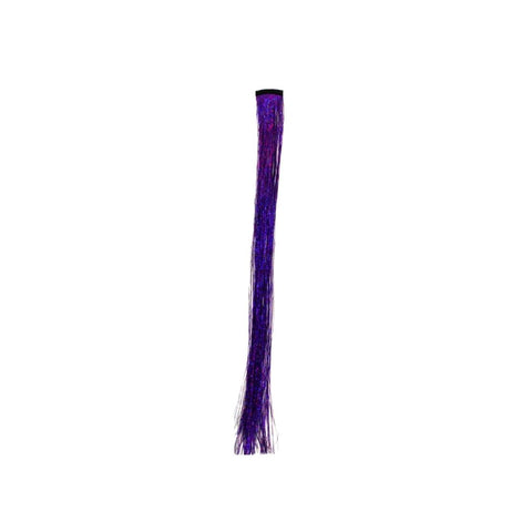 19" Clip-In Purple Hair Tinsel Extensions (Each)