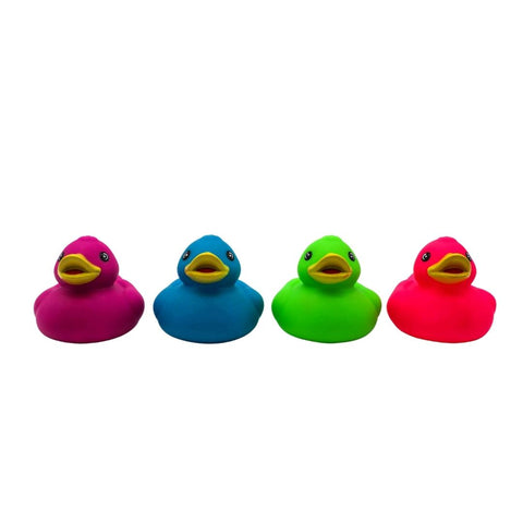 Mini Neon Rubber Ducks - 24 Pc.